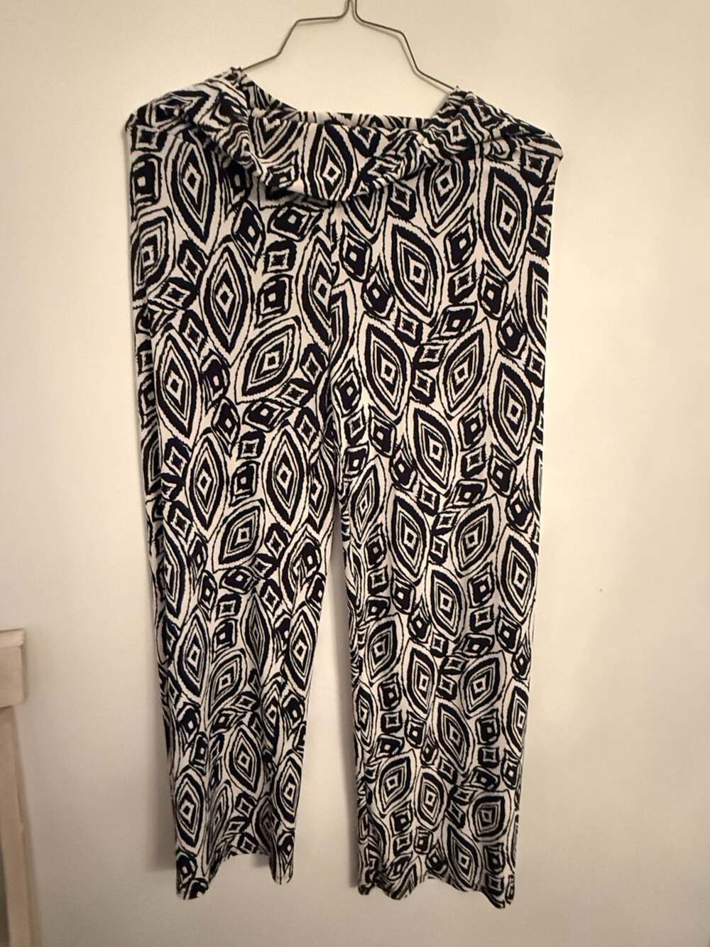Superlime Black And White Geometric Print Palazzo Pants